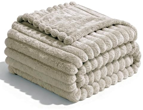 MANEMI Manta Sofa Mullida Rayada 130x160cm, Manta sedalina 100% Microfibra,Manta Sofá y Cama, Suave,Cálida, Transpirable