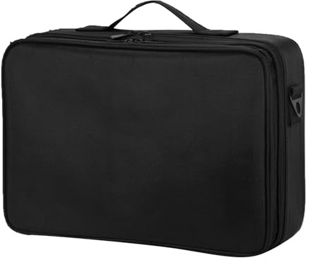 Borsa per il trucco viaggio Divisori regolabili professionali di grande capacità Borsa per cosmetici per truccatori Viaggiatori Tessuto 26x23x10 cm