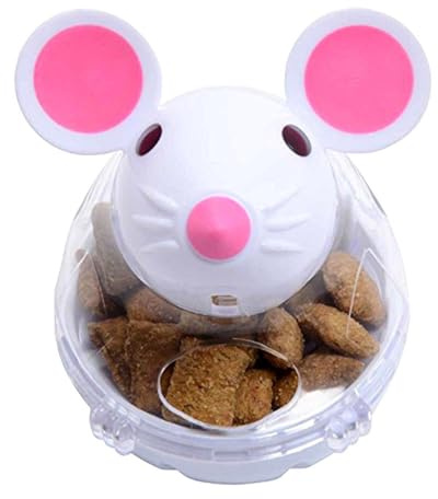 Distributeur de friandises pour chat – Balle de nourriture en forme de souris | Jouet interactif à alimentation lente | Pour les chats pour prévenir l'obésité, ajuster le régime alimentaire
