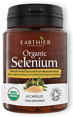 Organic Selenium 200mcg Plus Iodine and Silica - Selenium contributes to Normal Thyroid and Immune Function – 2 Month Supply - Whole Food Supplement - Certified Organic by Soil Association