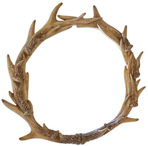 Loberon Kranz Marcelle, Naturnaher Geweih-Look, Rustikaler Charakter, Handbemalt, Heimeliger Chalet-Stil, Dekoration, Polyresin, braun