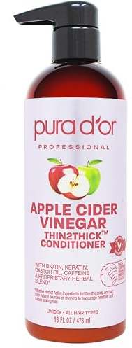 PURA D'OR Apple Cider Vinegar Conditioner for Frizz Control and Shine, 16oz