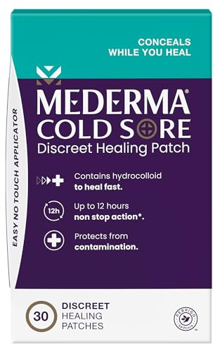 Mederma Cold Sore Discreet Patch - Hydrocolloid Gel for Redness & Swelling, Conceals Cold Sores (30 Patches)