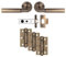 Carlisle Brass Belas Ultimate Tür-Set, antikes Messing, inklusive 1 Paar Designer-Griffe, 3 Scharniere und 7,6 cm CE-Riegel