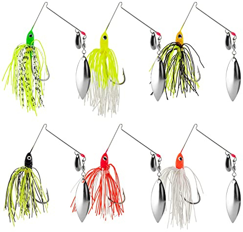 SEASHARK Bass Spinner Baits Fishing Spinner Baits for Bass Fishing 6Pcs/Lot