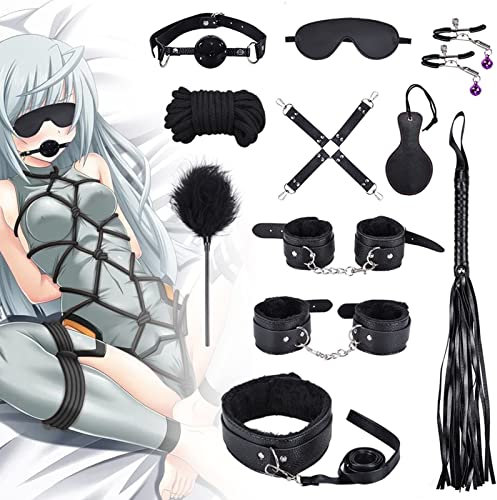 MEYDLL Set Bondage Sessuale SM Set di Schiavitù Sessuale Set Sex Toys con Set di Manette e Butt Plug Giocattoli Sessuali Erotici per Coppie