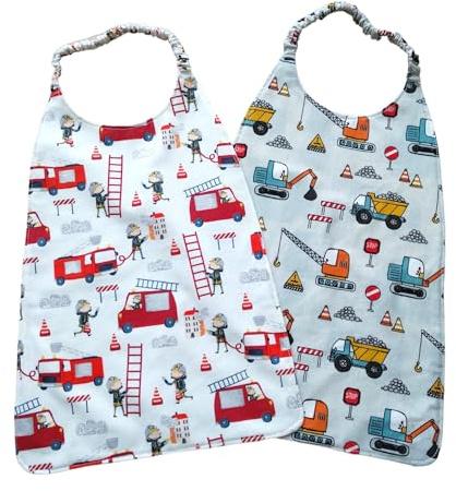 Lot de 2 serviettes de table élastique pour la cantine Grand bavoir maternelle