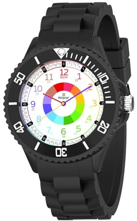 Weayege Lern Armbanduhr für Kinder,Kinderuhr für Jungen und Mädchen, Kinderuhr,Armbanduhr für Kinder Jungen und Mädchen,3ATM wasserdichte Analog Quarzuhr,Erlernen der Uhrzeit, Full HD 1080P Home