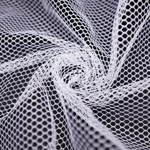 Tela de Malla Blanca de 75 x 150 CM, Ligeramente Elástica Para Proyectos de Costura, Bolsas de Compras, Bolsillos de Mochila Y correas y Ropa de Red