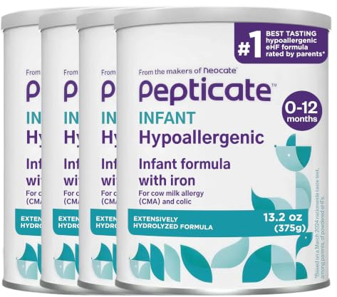 Pepticate Hypoallergenic Infant Formula 0–12 Months 13.2oz 4 Pack