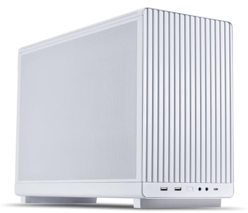 Lian Li DAN Cases A3-mATX PC-Gehäuse, anpassbares Layout, 415 mm GPU-Klarheit, unterstützt bis zu 360 mm Radiatoren, Stahl, Kunststoff, Weiß
