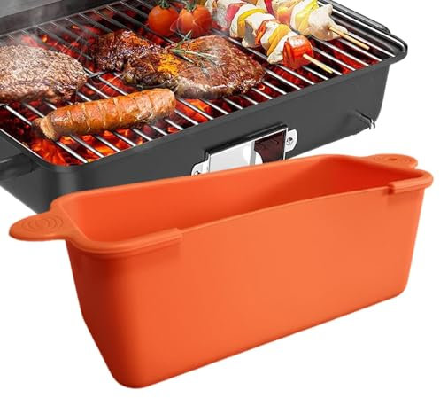 Fodere per Tazze Riutilizzabili per Grasso - Vassoio per Vaschetta Raccogli Grasso in Silicone, per Griglia | Piastra Raccogligrasso per Campeggio, Cene, Barbecue, Picnic, Bar