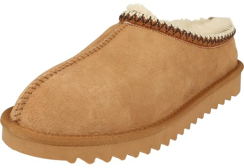 Piece of Mind 522-571 Mujer Confort Zapatos de cabaña Zapatillas de Piel de Cordero, marrón, 38 EU