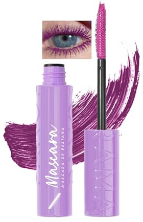Mascara Coloré, Violet Mascara Volume Effet Faux Cils, Longue Durée Volumateur Allongeant Curl, Imperméable Anti Bavures, Hight Pigment, Formation Grumeaux Maquillage des Yeux, Cadeau Femme Noël-06