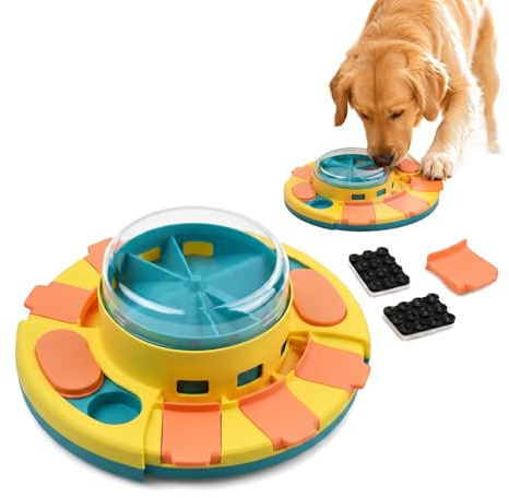 Solvio Interactive Dog Puzzle Toys for Large & Medium Dogs, Slow Feeder Dog Treat Dispenser Toy for IQ Training & Mental Stimulation, Fun Dog Enrichment Toy for Boredom Busters