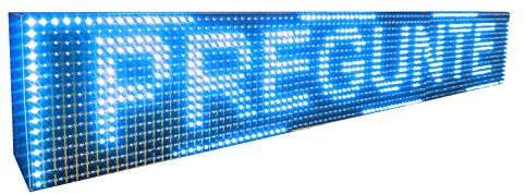 Cartel LED programable con sensor de temperatura y reloj (96x16, Azul) / Letrero programable/Pantalla programable/Pantalla de texto/Rótulo luminoso/Reloj electrónico