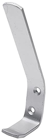 Merriway BH04890 (2 Pcs) Hat and Coat Hook Satin Aluminium - Pack of 2 Pieces