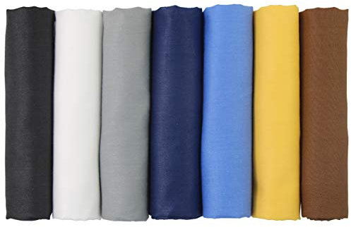 aufodara 7 Stück Stoff Einfarbige Baumwollstoff Stoffpakete Patchwork Baumwolle, 17,7 x 19,68 Inch Stoffe zum Nähen, Patchwork Stoffpaket zum Quilten DIY Basteln Handwerken (A-B801)