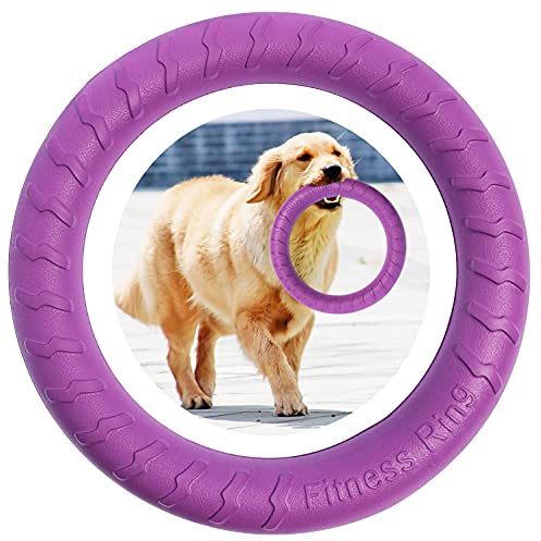 MMSGA Dog Fitness Ring Dog Bite Training,Pet Dog Outdoor Game Agility Exercise Training Equipment,Tug of War Interactive Training Ring for Small Medium Large Dogs (Purple/Large)
