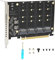 Quad M.2 NVME SSD auf PCI-E 4.0 X16 Adapter, High Speed ​​4x32Gbps Soft Raid Karte mit Individueller LED-Anzeige Unterstützung 2230 2242 2260 2280(ph44)