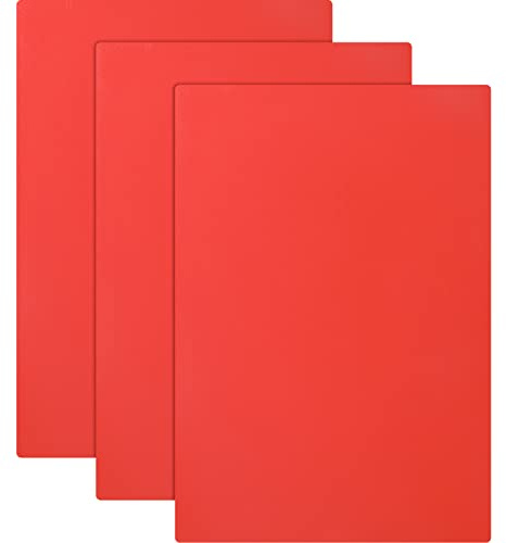 Tondiamo 3 Pcs Rubber Stamp Sheets for Laser Engraving Machine, A4 Rubber Stamp Sheets for Laser Cutter Soft to Make, 2.3 mm(Red)