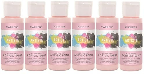 docrafts Pack of 6 Bottles Artiste Acrylic Paint 59ml (Blush pink)