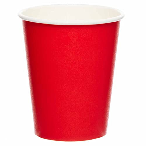 Amscan 9915403-203-66 - Fiesta Red Eco-Friendly Recyclable Paper Party Cups - 8 Pack