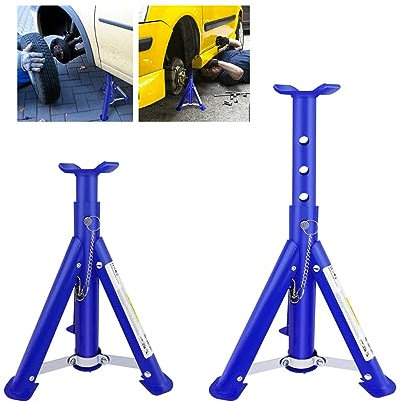 Axle Jack Stand, 2 Pcs Jack Stands Heavy Duty Trolley Jack 4 Adjustable Height 3 Ton Jack Stands for Car Van, Lift Car Axle Jack Stands for Car Stand Lifting