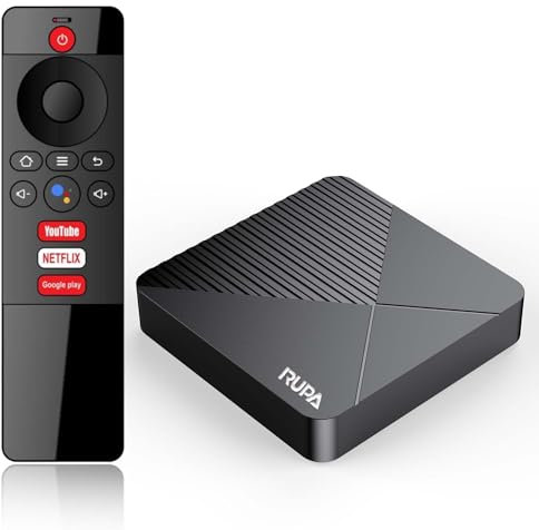 RUPA Android TV Box, 2025 Neueste Android Box 13.0 mit RAM 2G ROM 16G WiFi6 Enternet 10/100M Bluetooth 5.0 USB3.0 Unterstützt 3D HD 8K TV Box