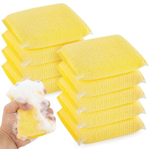 MAQIHAN Scrubbing Pad - 6PCS Scrubbing Sponges for Home and Kitchen Scouring Pads Multiple Purpose for Washing Kitchen Stove,Dish,Bowl,Pot,Sink,Bathtub,Cleaning Pad Scrubbing Pad Dish Sponge