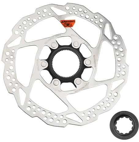 Yongness Rotor de disco de freno con bloqueo central de bicicleta de 160mm compatible con disco de freno Shimano SM-RT54 con cubierta de bloqueo, adecuado para bicicletas de carretera, MTB, BMX