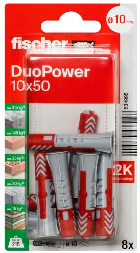 Fischer - Chevilles - 8 chevilles DuoPower Ø10 x 50 mm -