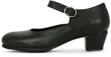 470 Kids Folklorico Dance Shoes with Nails, Leather, 4 cm Heel - 12.5 US, 19.5 MX - Black