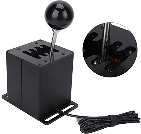 aqxreight USB Simulator Shifter H Gear Shifter för Sim Racing Games Kompatibel med T300RS/GT