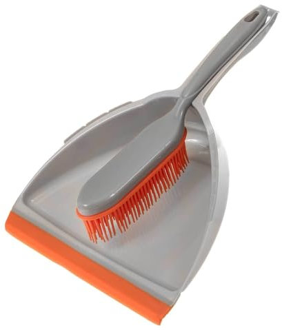 SIDCO Kehrgarnitur 1 x Kehrschaufel mit Gummibesen Handbesen Kehrblech Handfeger