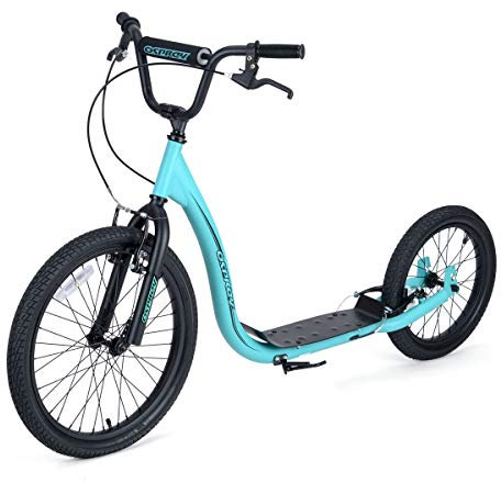 BMX Big Wheels, Bike Bicycle Off Road Scooter with Adjustable Handlebars and Calliper Brakes, Blue, One Size