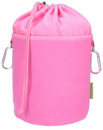 trendfinding Bolsa para pinzas de la ropa de lona con 2 mosquetones para 200 pinzas, extra grande y estable, Rosa-rosa, 17 cm x 20 cm + 10 cm, Bolsa para pinzas de la ropa