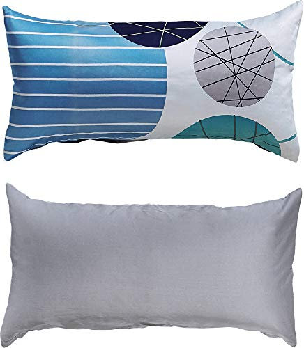 Erwin Müller Kissenbezug Mako-Satin blau-grau Größe 40x80 cm