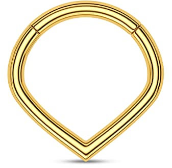 CM Crareesi Mania V-förmige Nasenring Septum Piercing Ring Piercing Ohr Septum Clicker 16Gauge 316L Chirurgenstah Septum Knorpel Daith Helix Tragus Conch Piercing Schmuck für Damen