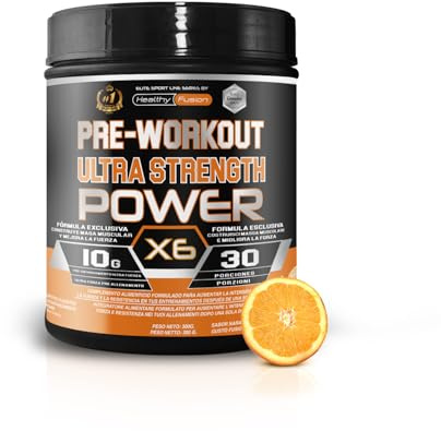 Pre-Workout bevanda energetica | con Creatina | Resistenza, energia e forza inarrestabile | Elimina la fatica e la stanchezza | Beta-Alanina, Taurina, Caffeina e Vitamine | 300g Arancia