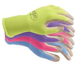 Showa Atlas 370 Nitrile Grip Coated Work Glove - Assorted Colors 4-Pack (Small)