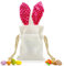 Meanju Bolsa de Pascua de Lino Para Niños Con Cordón y Orejas de Conejo, Bolsa de Pascua Para Rellenar Bolsa de Regalos de Pascua Cesta de Pascua Regalos de Pascua Para Niñas Y Niños (Rosa)