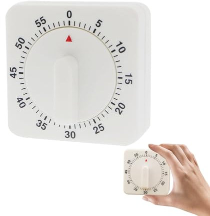 Kitchen Timer Mechanical,Waterproof Manual Cooking Timers for Kitchen with Alarm for Cooking Egg/Oven Countdown/Boiling/Food Cook/Work/Study/Sauna 1 Hour,Cute Novelty Square Kitchencraft Time Timer