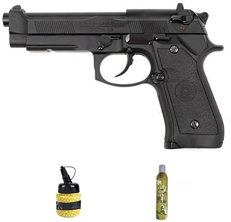 HFC HG 190EB blowback Noir Green Gas (6 mm) | Pistolet Airsoft (Balles en PVC) Calibre 6 mm + Bouteille 1000 Billes 0,12 g + Green Gas. Système Blowback [Puissance : 0,5 Joules]