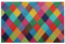 Badteppich, bunt, kariert, super saugfähig, Badezimmerteppich, rutschfest, waschbar, Badteppich, schnell trocknend, Badematten für Badezimmerboden, Badewanne und Dusche, 60 x 40 cm
