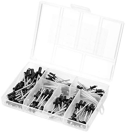 120 Remaches de Aluminio Negro M2.4 / M3.0 / M3.2 / M4 - Sujetadores Ciegos Duraderos para Proyectos de Bricolaje y Reparación