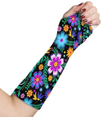 Gomyblomy Boho Flowers Arm Cast Cover Short Cast Scratcher Sleeve Elastic Arm Sling Sleeve Decorative Arms Plaster Protector Cover Stretchable Washable Arms Wrist Elbow Protection