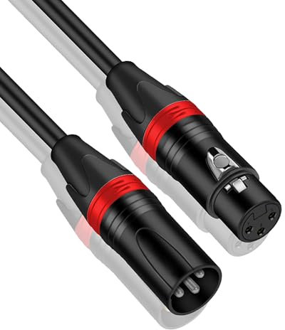 FENGRUI 1 Pcs Black XLR Male to Female Microphone Cable,XLR Cable Patch Cords for Microphone, Power Amplifier, Sound Console, Mixer,Sound Speaker System(Black,1M)