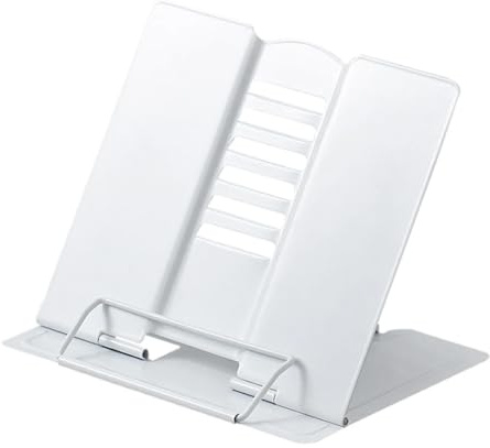 Atril Metálico para Libros, Soporte de Libro de Metal Plegable, 6 Ángulos Ajustables Soporte Libros, Estante lectura de metal multifuncional, para Lectura de Libros de Cocina para Librospara Recetas