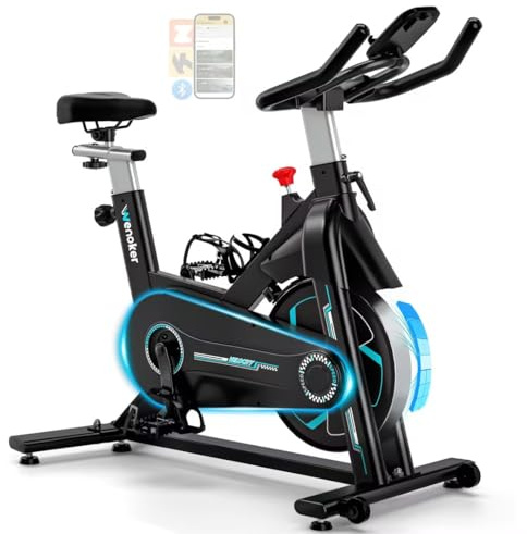 Wenoker Motionscykel, magnetiskt motstånd stationär cykel för hem, inomhuscykel, viskningstyst, tungt svänghjul och förbättrad LCD-skärm, upp till 160 kg
